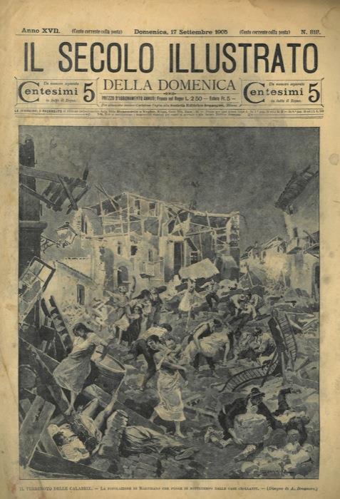 Il terremoto delle Calabrie. La popolazione di Martirano fugge dalle case crollanti - A. Bonamore - copertina