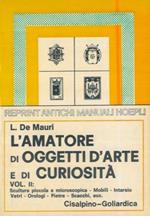 L' amatore di oggetti d'arte e di curiosità. Pittura, incisione, scoltura in avorio, piccola scoltura, scoltura microscopica, mobili, intarsio, vetri, orologi, opere di stagno, ceroplastica, armi ed armature, Pietre incise (cammei ed in incavo), scacchi
