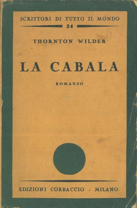 La cabala - Thornton Wilder - copertina