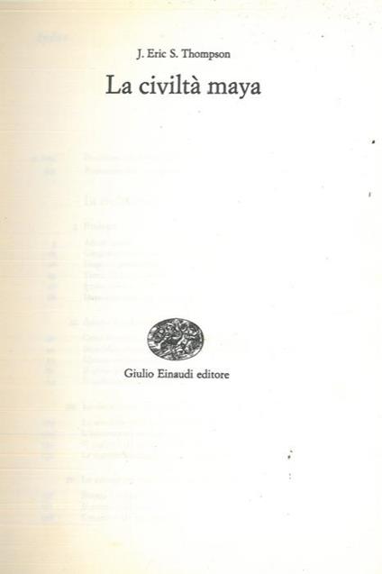 La civiltà maya - J. Eric Thompson - copertina