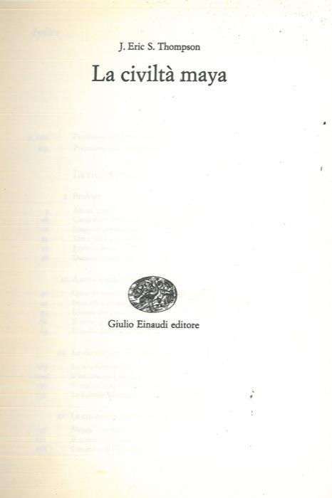 La civiltà maya - J. Eric Thompson - copertina