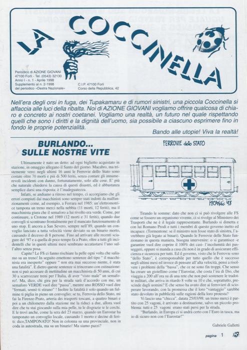 La coccinella. Periodico di Azione Giovani - copertina