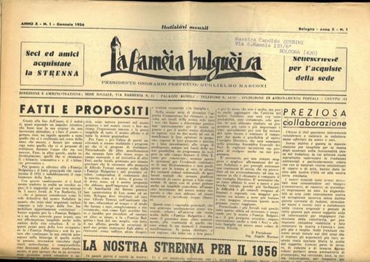 La famèia bulgnèisa - copertina