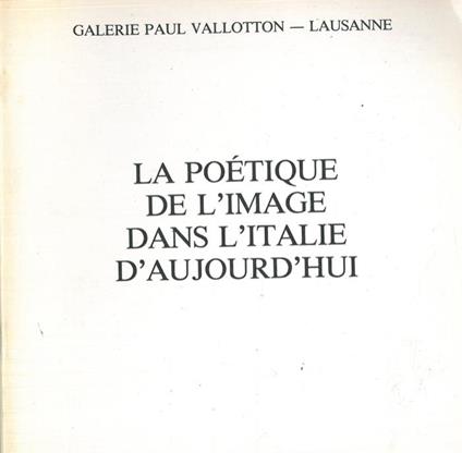 La poétique de l'image dans l'Italie d'aujourd'hui - Franco Solmi - copertina