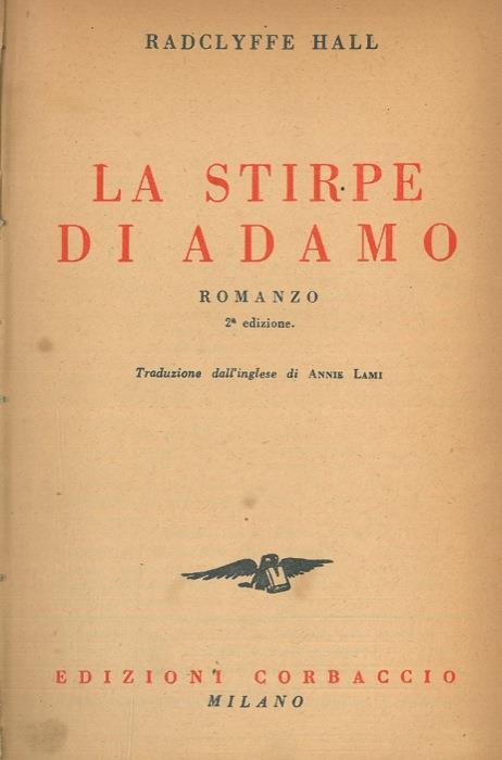 La stirpe di Adamo - Radclyffe Hall - copertina