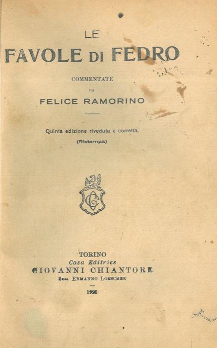 Le favole di Fedro - Fedro - copertina