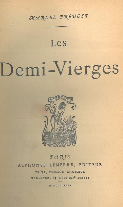 Les Demi-Vierges - Marcel Prévost - copertina