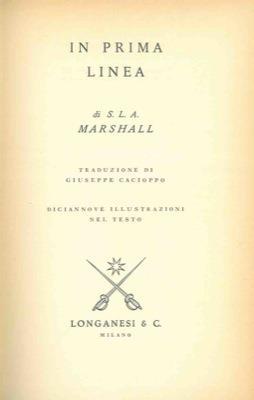 In prima linea - S. L. A. Marshall - copertina