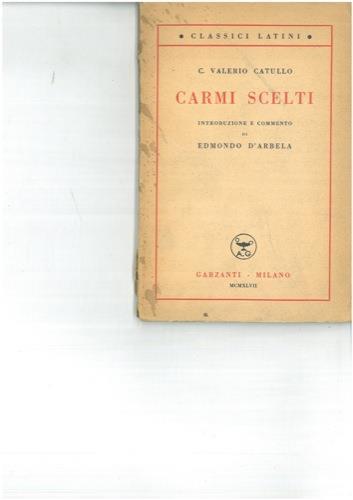 Carmi scelti - G. Valerio Catullo - copertina