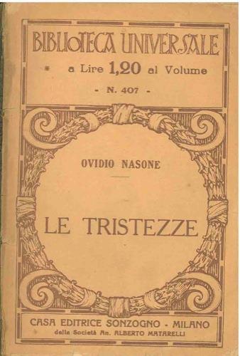 Le tristezze - P. Nasone Ovidio - copertina