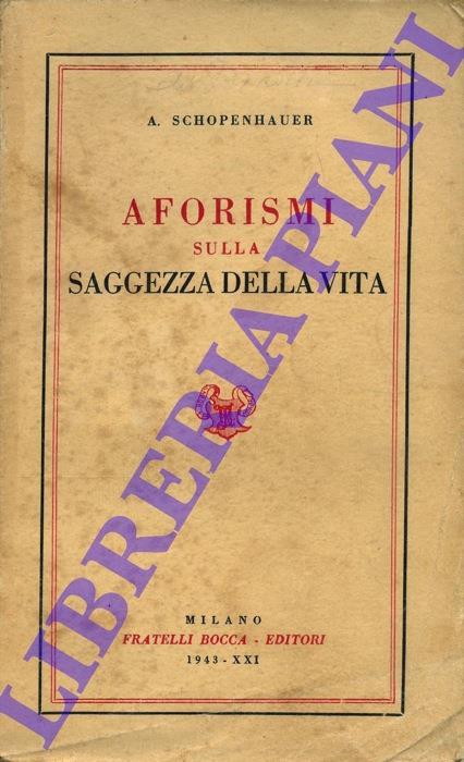 Aforismi sulla saggezza nella vita - Arthur Schopenhauer - copertina