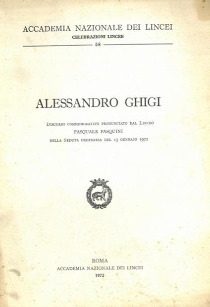 Alessandro Ghigi - Pasquale Pasquini - copertina