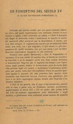 Un fiorentino del secolo XV e le sue ricordanze domestiche