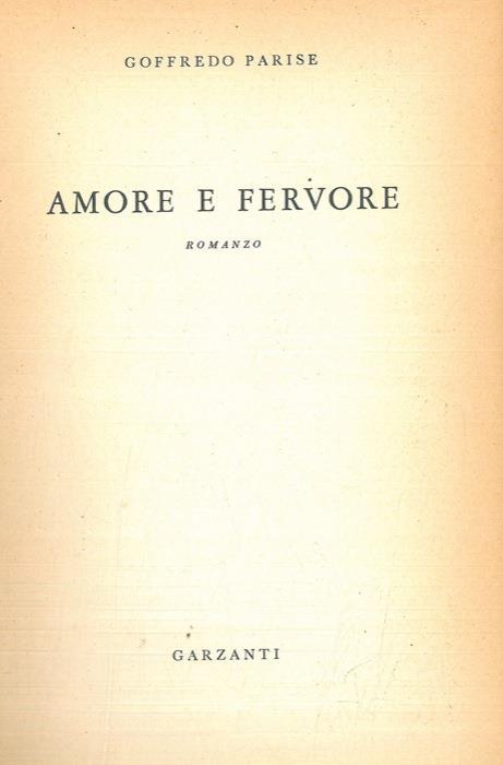 Amore e fervore - Goffredo Parise - copertina