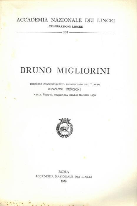 Bruno Migliorini - Giovanni Nencioni - copertina
