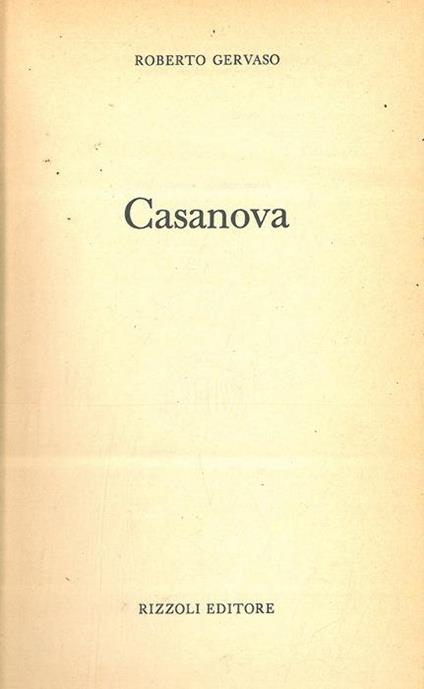 Casanova - Roberto Gervaso - copertina