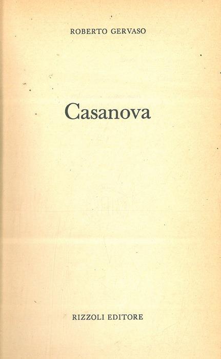 Casanova - Roberto Gervaso - copertina