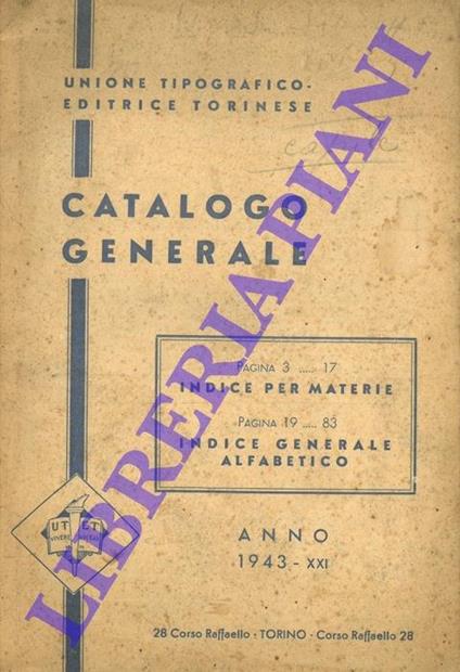 Catalogo generale - Torino Utet - copertina