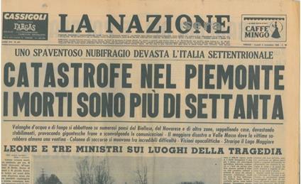 Catastrofe nel Piemonte. I morti sono più di settanta. Spaventoso nubifragio devasta l'Italia Settentrionale....Straripa il Lago Maggiore - copertina