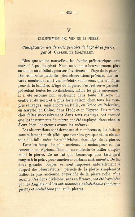 Classification des Ages de la Pierre. 1. Classification des diverses périodes de l'age de la pierre. 2. Classement de l'age de la pierre en Belgique. 3. Sur les silex taillés des carrières de Levallois. 4. Sur la division du Nord de l'Europe en provi - copertina