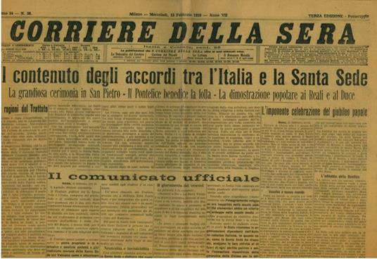 Concordato tra l'Italia e la Santa Sede - copertina