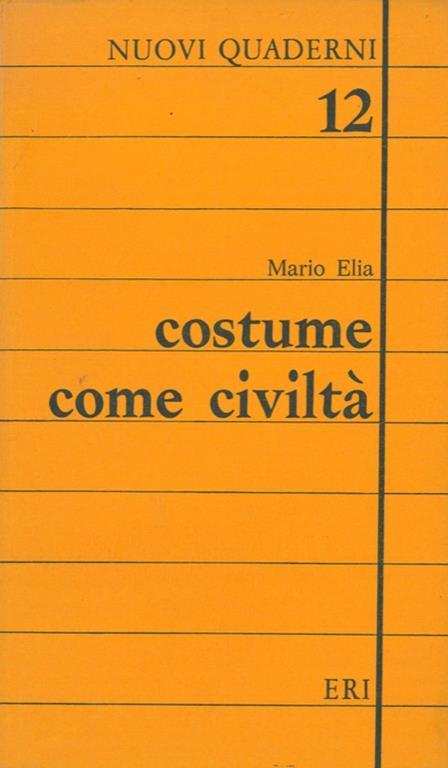 Costume come civiltà - Mario Elia - copertina