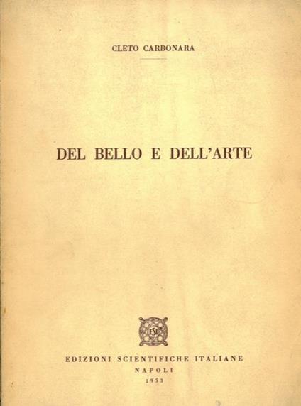 Del bello e dell'art - Cleto Carbonara - copertina