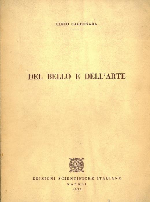 Del bello e dell'art - Cleto Carbonara - copertina
