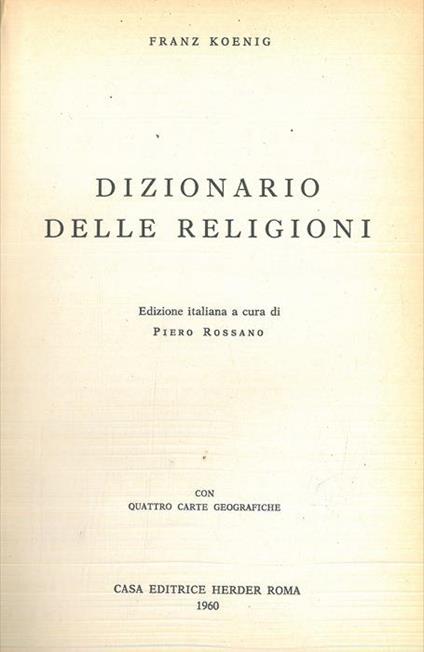 Dizionario delle religioni - Franz König - copertina