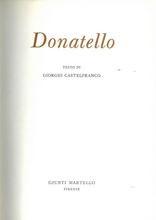 Donatello - Giorgio Castelfranco - copertina