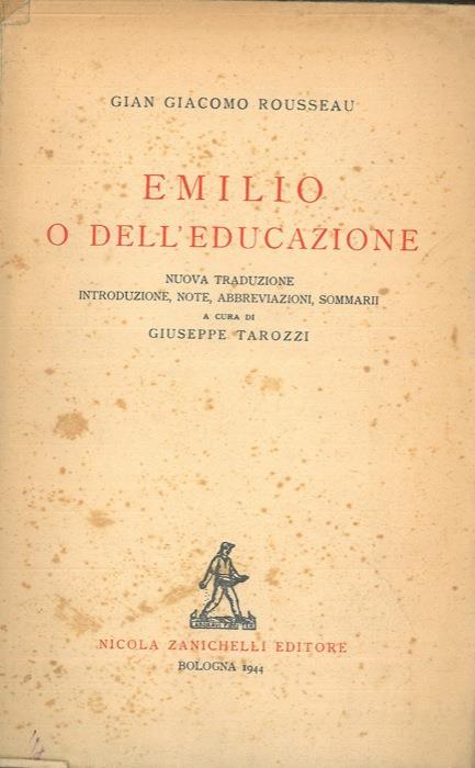 Emilio o dell'educazione - copertina