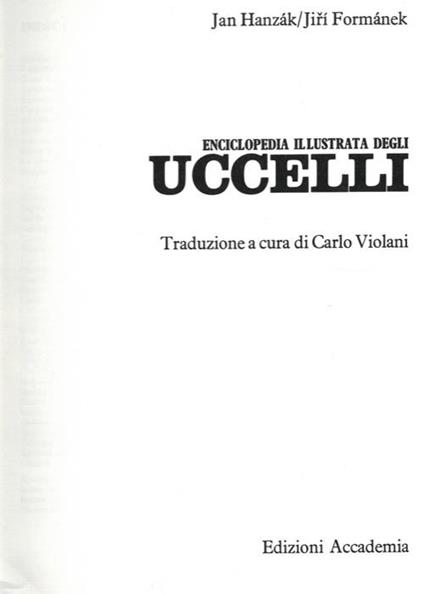 Enciclopedia illustrata degli uccelli - Jan Hanzak - copertina