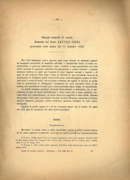 Esempi notevoli di icoliti - Arturo Issel - copertina