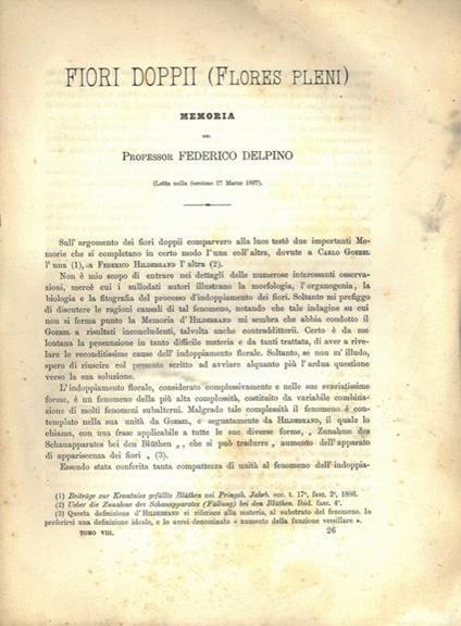 Fiori doppii (Flores pleni). Memoria - Federico Delpino - copertina