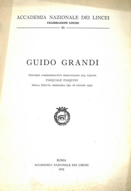 Guido Grandi - Pasquale Pasquini - copertina