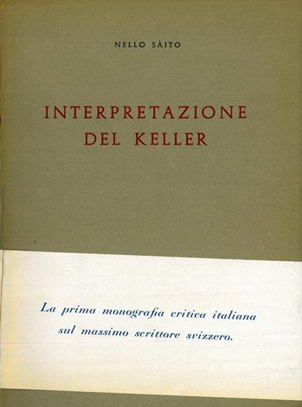 Interpretazione del Keller - Nello Saito - copertina
