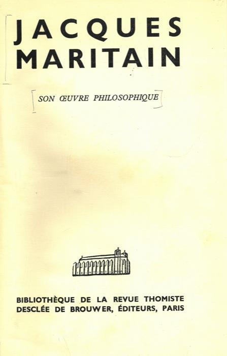 Jacques Maritain son oeuvre philosophique - copertina