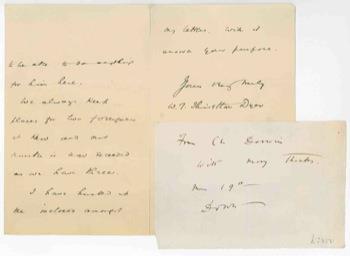 Lettera manoscritta autografa. Copia autografata - Charles Darwin - copertina