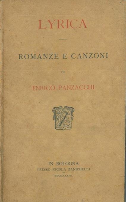 Lyrica. Romanze e canzoni - Enrico Panzacchi - copertina
