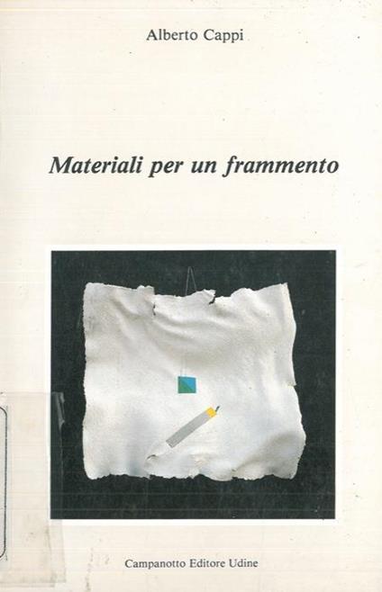 Materiali per un frammento - Alberto Cappi - copertina