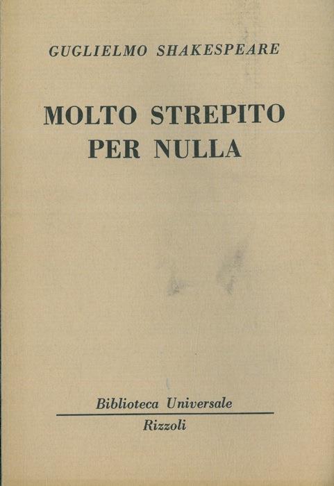 Molto strepito per nulla - William Shakespeare - copertina