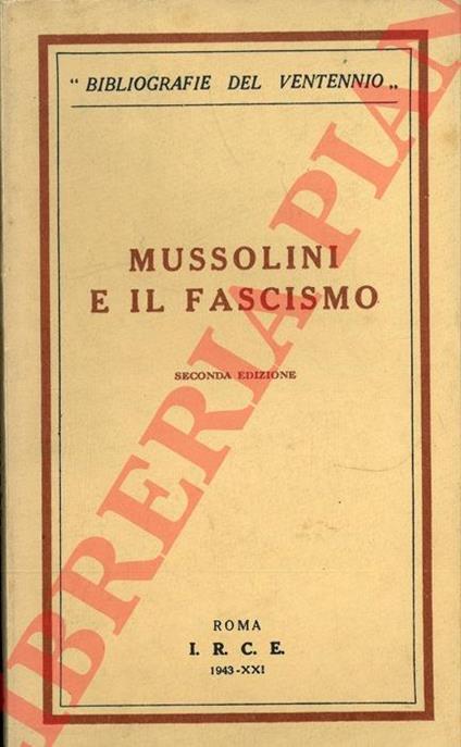 Mussolini e il fascismo. Seconda edizione - copertina