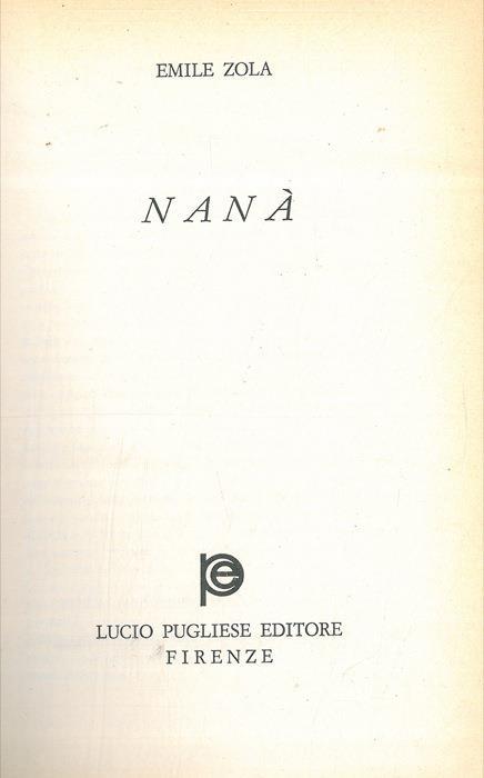 Nanà - Émile Zola - copertina