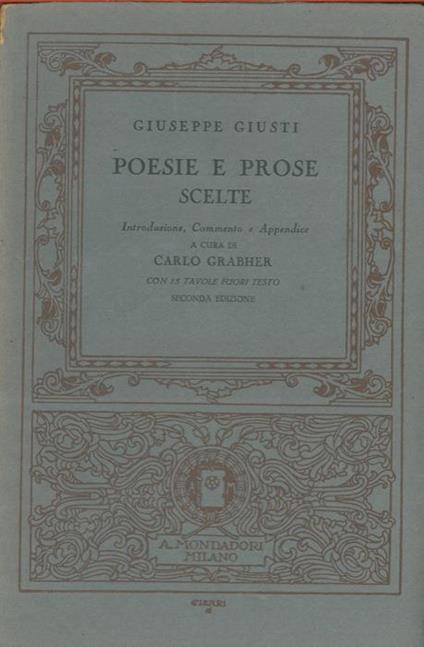Poesie e prose scelte - Giuseppe Giusti - copertina