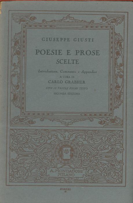 Poesie e prose scelte - Giuseppe Giusti - copertina