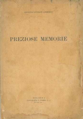 Preziose memorie - copertina
