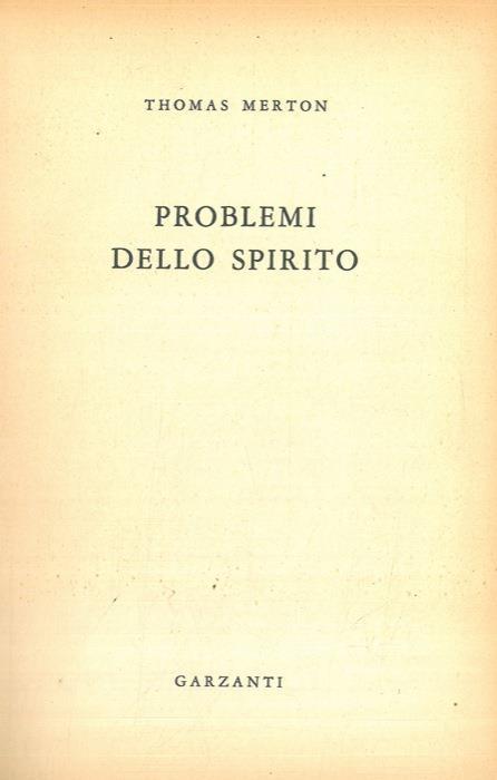Problemi dello spirito - Thomas Merton - copertina
