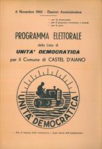 Programma elettorale della lista di Unità Democratica per il Comune di Castel d'Aiano