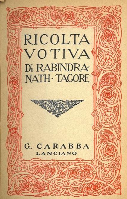 Riccolta votiva - Rabindranath Tagore - copertina