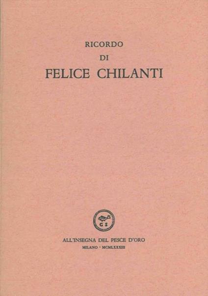 Ricordo di Felice Chilanti - copertina